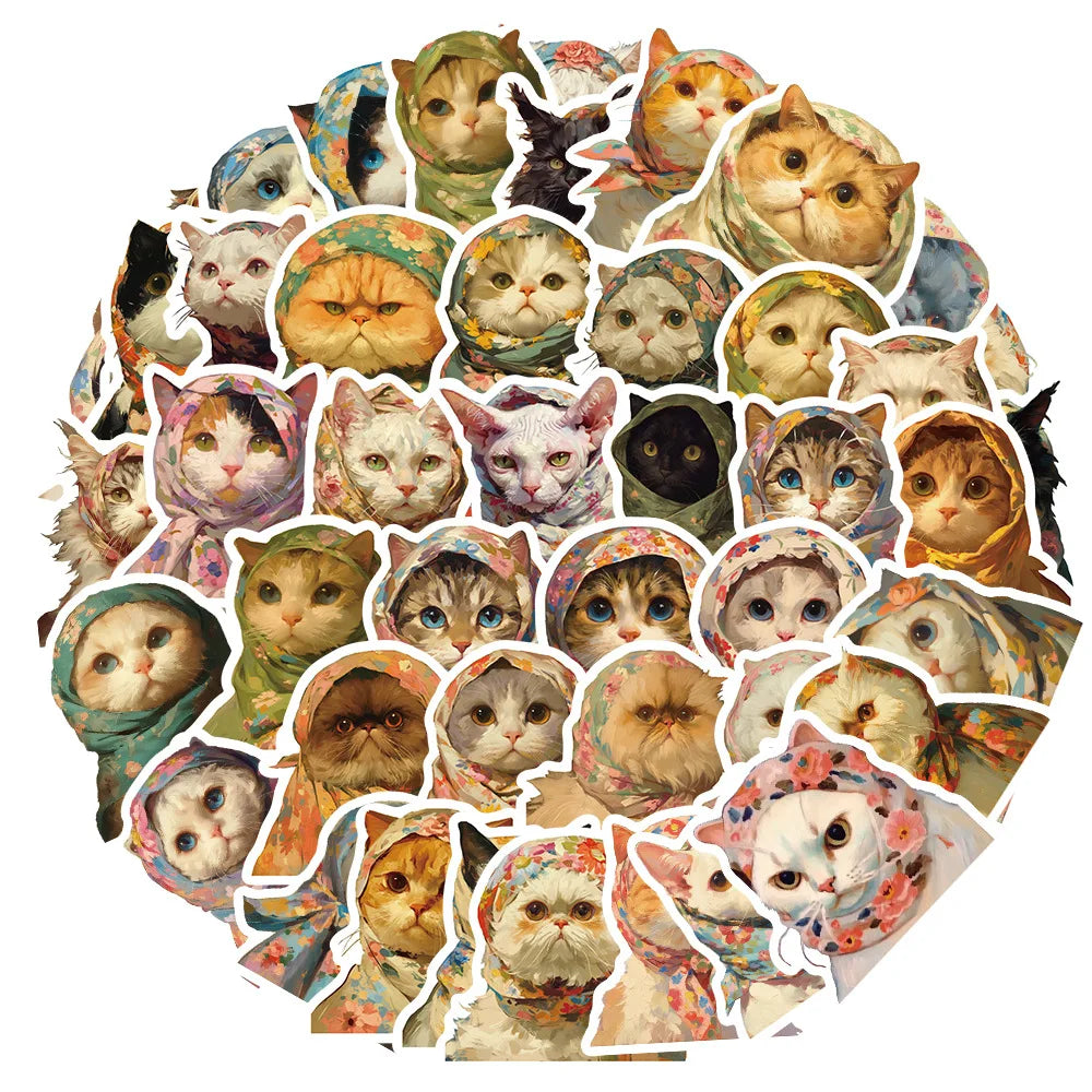 Cute Cat Cartoon Stickers for Suitcase, Skateboard, Laptop, Phone, Car - 10/30/50pcs (ONLINE ORDER ONLY)