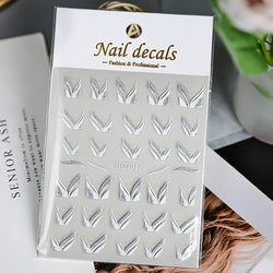 1Pc Red Pink White Heart Bow Nail Art Stickers with Glitter Sequins 5D Self Adhesive Nail Decorations Slider Decals DIY Manicure (ONLINE ORDER ONLY)
