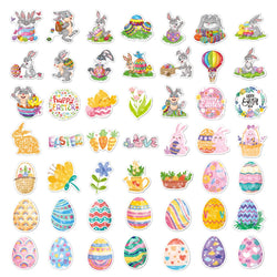 10/30/50/100PCS Cute Easter Egg Rabbit Holographic Laser Cartoon Stickers DIY Phone Notebook Laptop Luggage Fridge Decals Toys (Online Order Only)