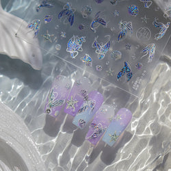 Jellyfish Schools of Fish Shoal Mermaid Tail Seahorse Dreamy Ocean Starfish Shell Coral Adhesive Nail Art Sticker Manicure Decal (ONLINE ORDER ONLY)