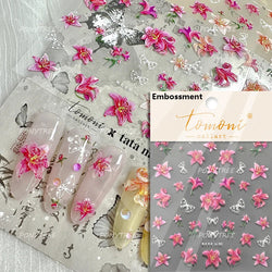 Spotless Lily Lilium Flowers Moon Pearl Crown Lily-white Pearl Necklace Pendant Self Adhesive Nail Art Stickers Manicure Decals (Online Order Only)