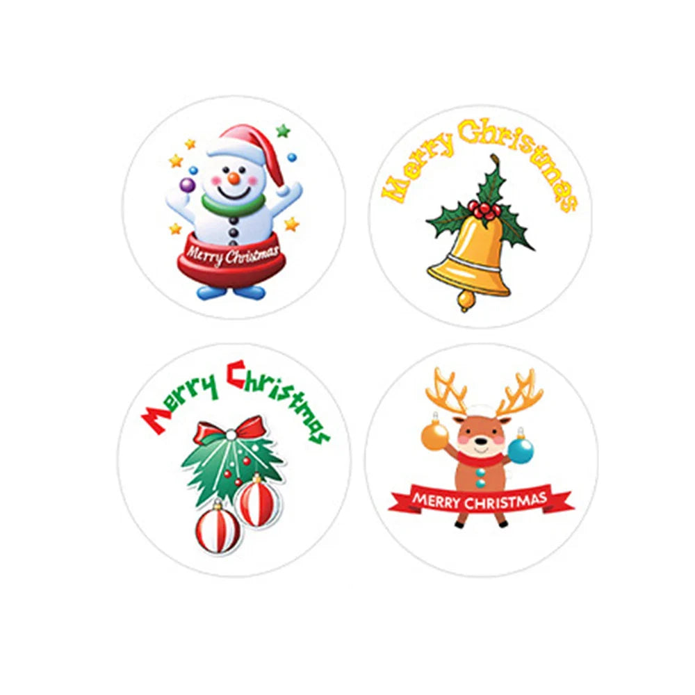 100-500pcs Cartoon Merry Christmas Sticker Santa Claus Tree Paper Label New Year Cute Snowman Stationery Stickers For Kids Gift (ONLINE ORDER ONLY)