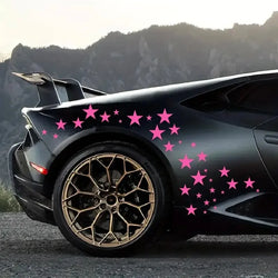 60pcs Five-pointed Star Car Body DIY Stickers Set, Racing Door Side Vinyl Decal Night Run Sport Competition Style Decorative (ONLINE ORDER ONLY)