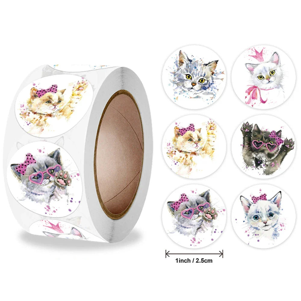 500pcs/roll 1inch Cartoon Animal Children Sticker Label Thank You Cute Toy Game Sticker DIY Gift Sealing Label Decoration 
 (ONLINE ORDER ONLY)