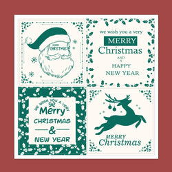 40-100pcs Square Merry Christmas Stickers Seal Labels 5cm Red Santa Claus Labels For Christmas Gift Decorate Sticker (ONLINE ORDER ONLY)