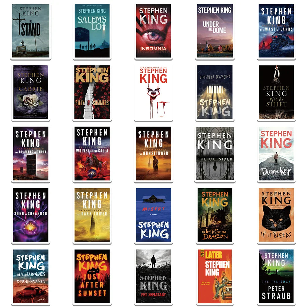 10/30/50PCS Mix Stephen Edwin King Horror Novel Stickers Poster Decals DIY Motorcycle Laptop Notebook Phone Bike Graffiti Toys (Online Order Only)