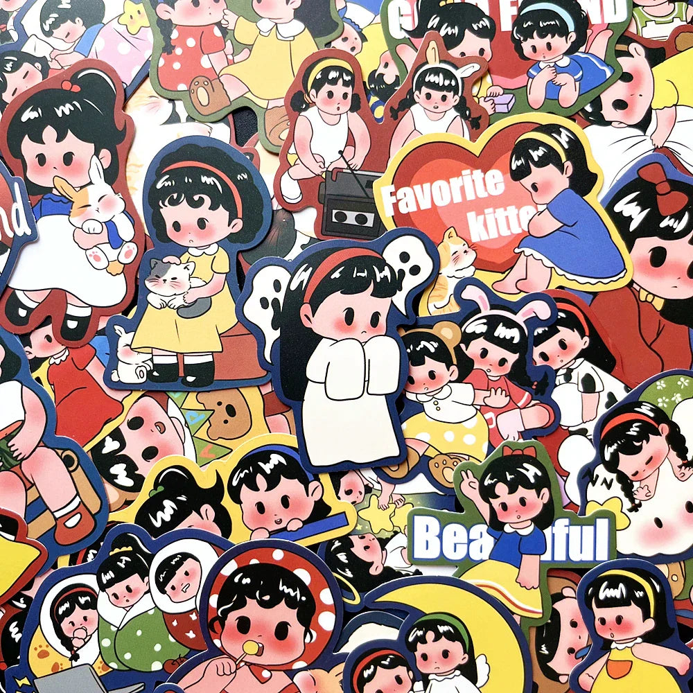 Cartoon Girl Friendship Stickers 10/50Pcs Waterproof for Phone Laptop Cup (Online Order Only)