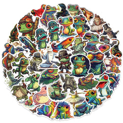 10/30/51PCS Colorful Psychedelic Frog Cartoon Stickers DIY Laptop Luggage Skateboard Graffiti Decals Fun for Kid Toys Gift (ONLINE ORDER ONLY)