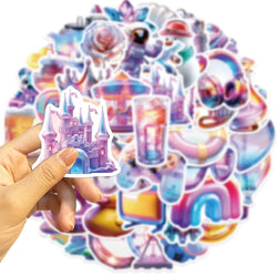 50PCS Cartoon 3D Gift Stickers DIY Diary Laptop Luggage Skateboard Aesthetic Scrapbook DIY Child Phone Stationery Supply for Kid (Online Order Only)