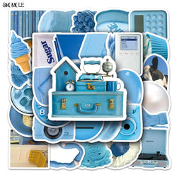 Cartoon Blue Stickers Set for Laptop, Suitcase, Skateboard, Phone, Guitar - 10/30/50pcs (Online Order Only)