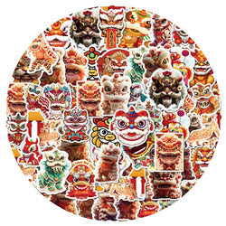 Lion Dance Stickers: 10/30/50PCS for Scrapbook, Laptop, Guitar, Bike, Skateboard (ONLINE ORDER ONLY)