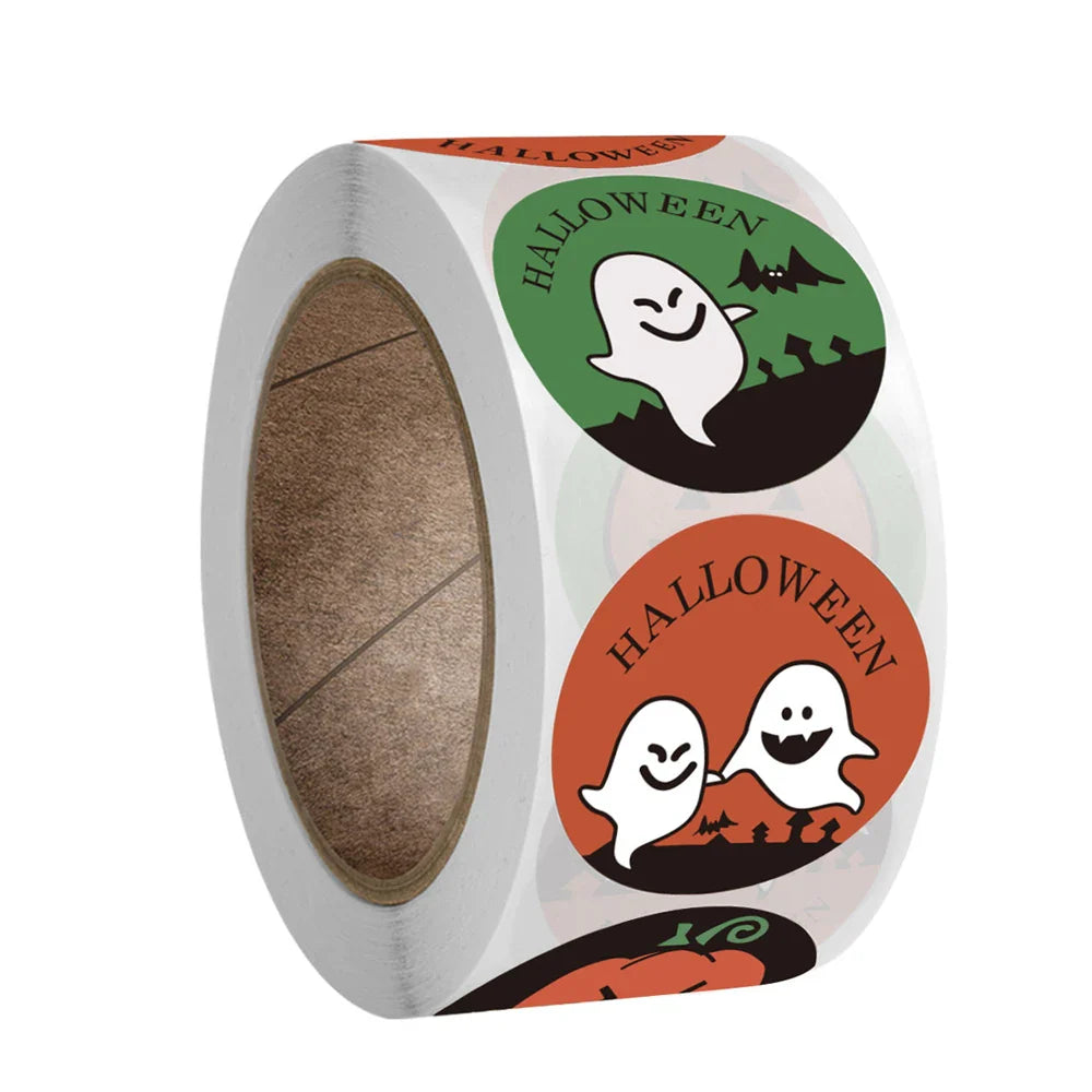 100-500pcs Halloween Pumpkin Witch Self Adhesive Paper Stickers Candy Bags Box Gift Packaging Sealing Sticker Labels (ONLINE ORDER ONLY)