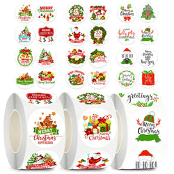 100-500pcs Christmas Gift Decorative Stickers 1 Inch Round Thank You Labels Handmade Candy Biscuits Packaging Christmas Sticker (ONLINE ORDER ONLY)