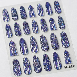 Dark Sword Coiled Snake Cross Butterfly Wing Starburst Starlight Gothic Reptile Animals Nail Art Sticker Festival Manicure Decal (ONLINE ORDER ONLY)