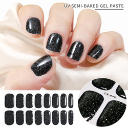Nude Pink French Semi-Cured Gel Nail Patch Slider Adhesive Waterproof Long Lasting Full Cover Gel Nail Sticker UV Lamp Needed *^ (ONLINE ORDER ONLY)