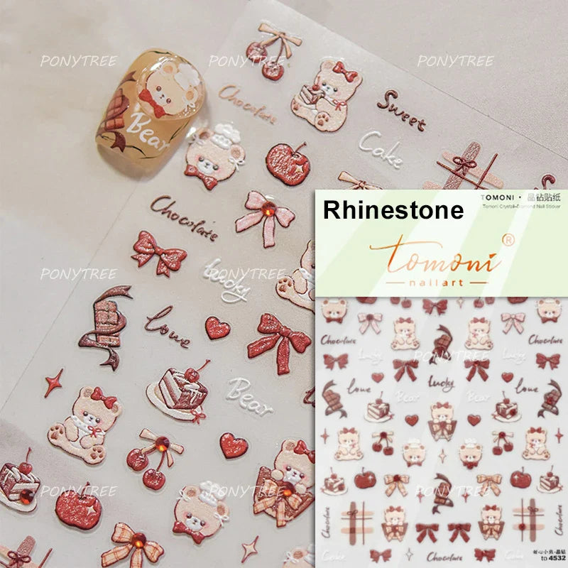 Sweet Cookies Biscuit Snack Delicious Doughnut Savoury Food Bicky Croissant Cheese Pudding Baguette Chic Nail Art Stickers Decal (ONLINE ORDER ONLY)