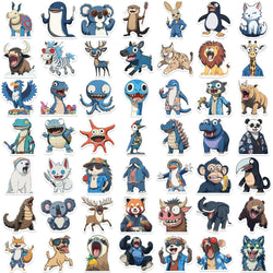 50pcs Animals Mixed Stickers Wolf Dog Bull and Bear Toy Scrapbook Diary Phone Laptop Guitar Waterproof Graffiti Decal (ONLINE ORDER ONLY)