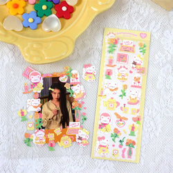 Cute Flower Animals Laser Sticker Korean INS Hand Account DIY Album Decoration Scrapbooking Stickers Kawaii Stationery (Online Order Only)