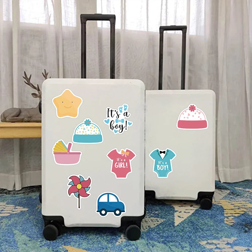 52PCS Ins Style Baby Stickers Cute For Gift DIY Kids Notebook Luggage Motorcycle Laptop Refrigerator Decals Graffiti sticker (Online Order Only)