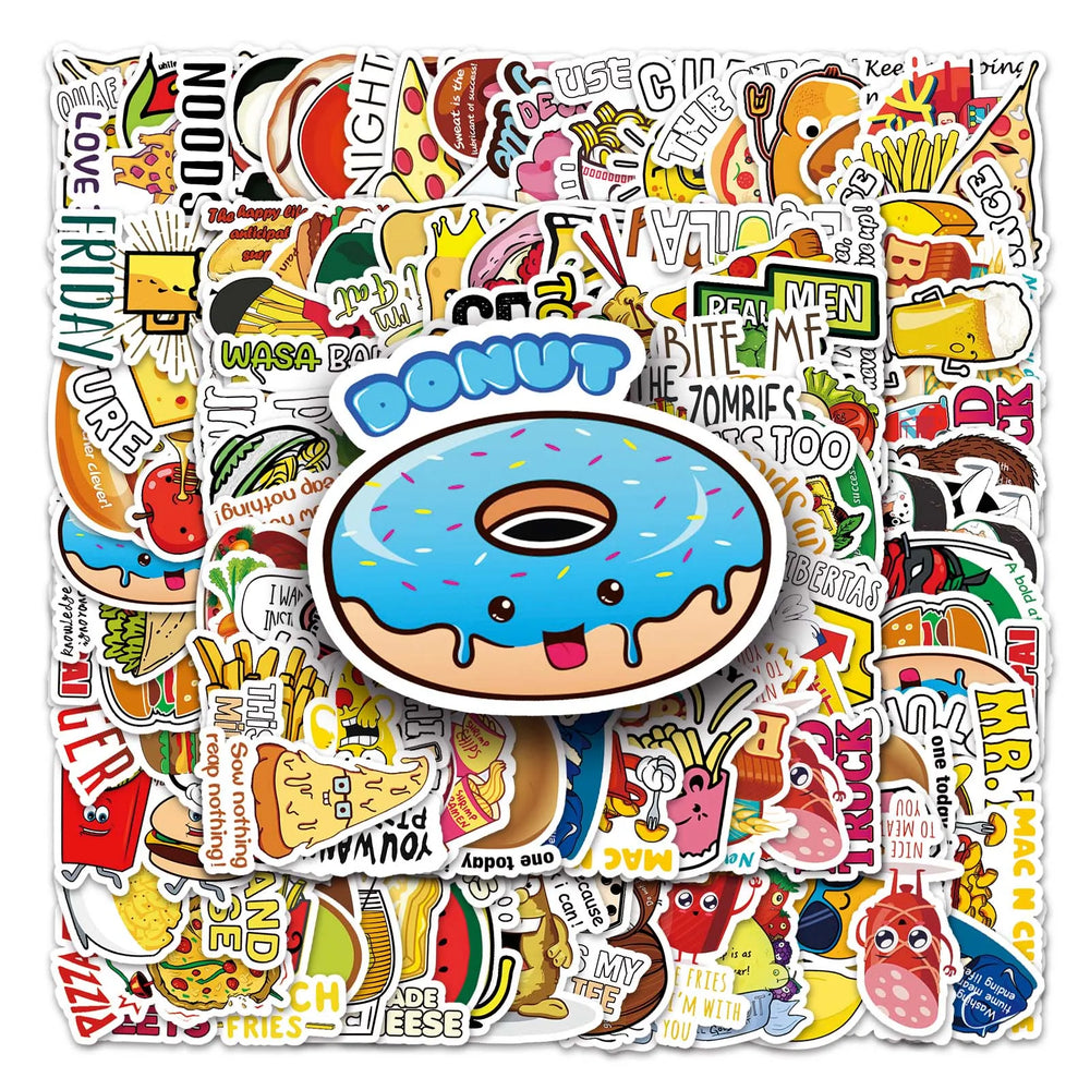 50Pcs Cartoon Waterproof Vinyl Stickers for Skateboard Snowboard (Online Order Only)