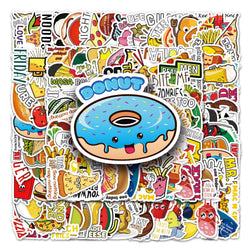 50Pcs Cartoon Waterproof Vinyl Stickers for Skateboard Snowboard (Online Order Only)
