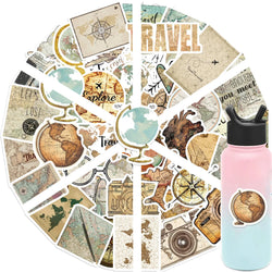 50PCS Travel The Map Stickers Cartoon Graffiti Decoration Skateboard Laptop Notebook Luggage Waterproof Decal Toy (ONLINE ORDER ONLY)