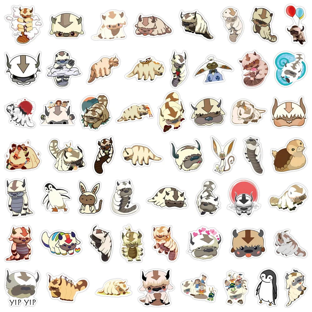 10/30/50/110PCS Avatar:The Last Airbender Stickers Cute Appa Graffiti Cartoon Animal Sticker Laptop Guitar Car Bike Decals Toy (ONLINE ORDER ONLY)