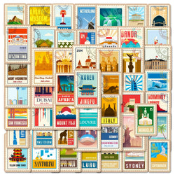 Travel Landmark Stickers 10/25/50pcs for Suitcase Notebook Guitar Laptop Phone Water Bottle (ONLINE ORDER ONLY)