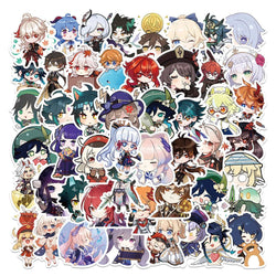 Genshin Impact Anime Stickers 10/30/50PCS for Laptop, Luggage, Motorcycle, Fridge, Kids Gift (Online Order Only)