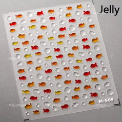 Lotus Flower Leaf Goldfish Ripple Wavelet Water Droplet Lotus Pond Brocaded Carp Self Adhesive Nail Art Stickers Manicure Decals (Online Order Only)