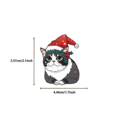 50pcs Cute Christmas Cat Graffiti Stickers Aesthetic DIY Luggage Bike Phone New Year Gift Decoration Sticker Toy (ONLINE ORDER ONLY)