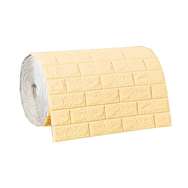 70cmx1/5/10m 3D Wallpaper Decoration Self-adhesive Antique Foam Brick Wallpaper Living Room Bedroom Waterproof 3d Wall Sticker (ONLINE ORDER ONLY)