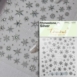 Dressy Embossment Colorful Gradient Snowflakes Laser Silver Christmas Tree Winter Bowknot Santa Nail Art Stickers Manicure Decal (Online Order Only)