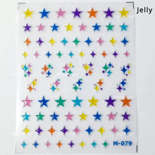 Hollow Out Black Gold Star Starburst Round Dot Night-time Tiny Spot Self Adhesive Nail Art Stickers Manicure Decals Wholesale (ONLINE ORDER ONLY)