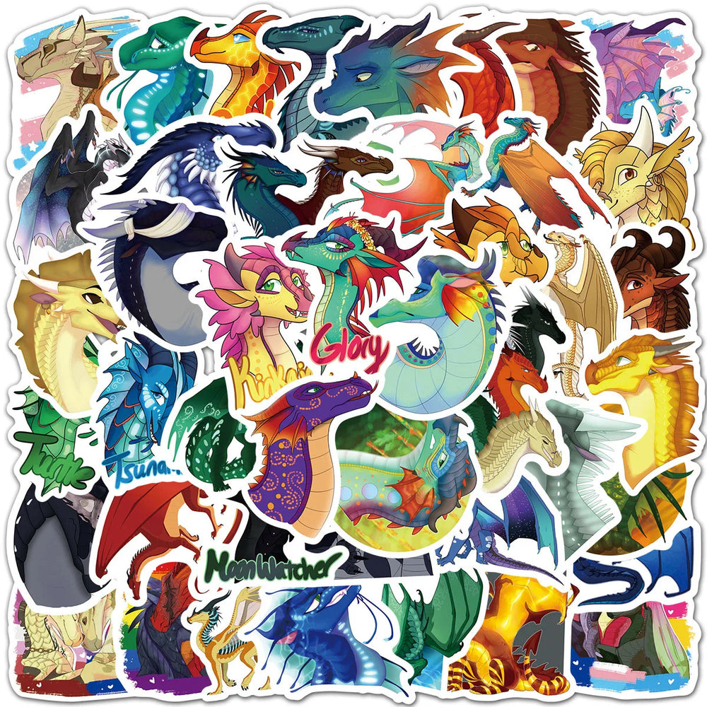 60pcs Firewing Dragon Graffiti Stickers for Helmet, Wall, DIY Decoration (ONLINE ORDER ONLY)