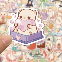 50PCS Cute Animal Ferret Sticker Waterproof Decoration DIY Scrapbook Cup Laptop Luggage Helmet Kids Toy Decal (ONLINE ORDER ONLY)