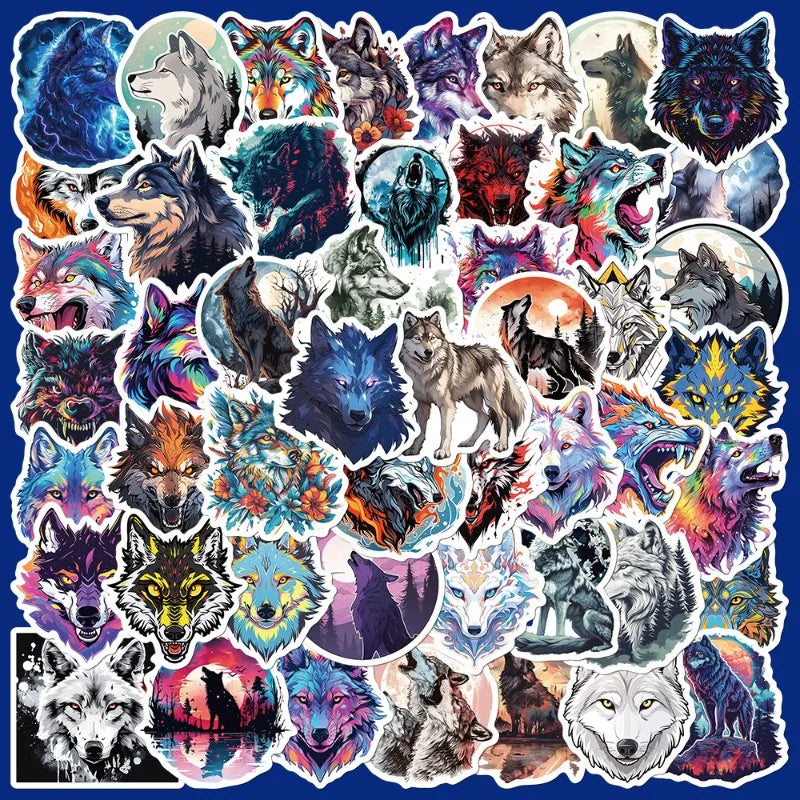 50pcs Wolf King Graffiti Stickers for Helmet, Wall, DIY Decoration Wholesale (Online Order Only)