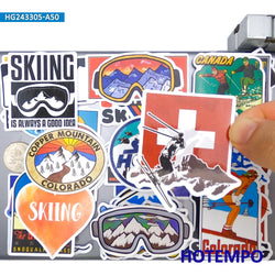 20/30/50Pieces Skiing Stickers Extreme Sport Retro Graffiti Adventure Trip for Phone Luggage Motorcycle Car Bike Laptop Sticker (Online Order Only)