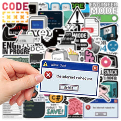10/30/50pcs Cartoon Funny Program Ape MEME Stickers Funny Programmer Decals Skateboard Fridge Guitar Car Cool Waterproof Sticker (ONLINE ORDER ONLY)