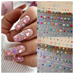 1Sheet Valentine's Day Decals 5D Nail Art Stickers Heart Self-Adhesive Slider Love Letters DIY Manicure Accessories "Dopamine" % (ONLINE ORDER ONLY)