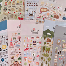Korean Import Original Suatelier Daily Stickers Scrapbooking Diy Journal Stationery Sticker Children Decor Art Supply (Online Order Only)