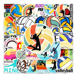 50Pcs Volleyball Cartoon Waterproof Vinyl Stickers for Skateboard Snowboard (ONLINE ORDER ONLY)