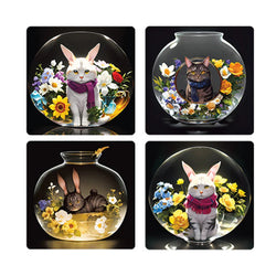 100-500pcs Cartoon Cat Stickers Square Adhesive Labels For Kids Children Teacher Prize Business Gift Wraps Decorative Stickers (ONLINE ORDER ONLY)