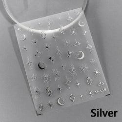 Shiny Laser Constellation Totem Pink Blue Gold Silver Shell Starfish Moon Star 3D Self Adhesive Nail Art Sticker Manicure Decals (ONLINE ORDER ONLY)
