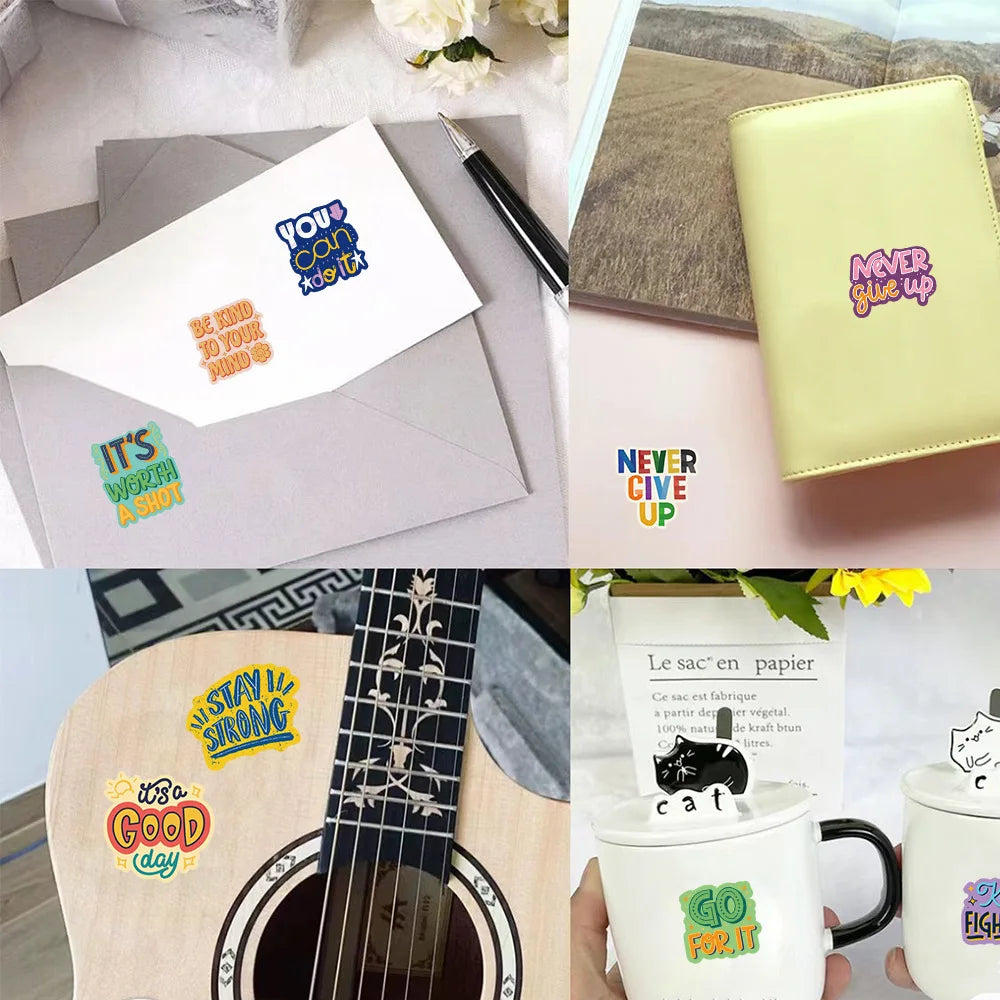 100-500pcs Word Motivational Stickers Cute Reward Stickers for School Teacher Kids Student Stationery Toys Kids (Online Order Only)