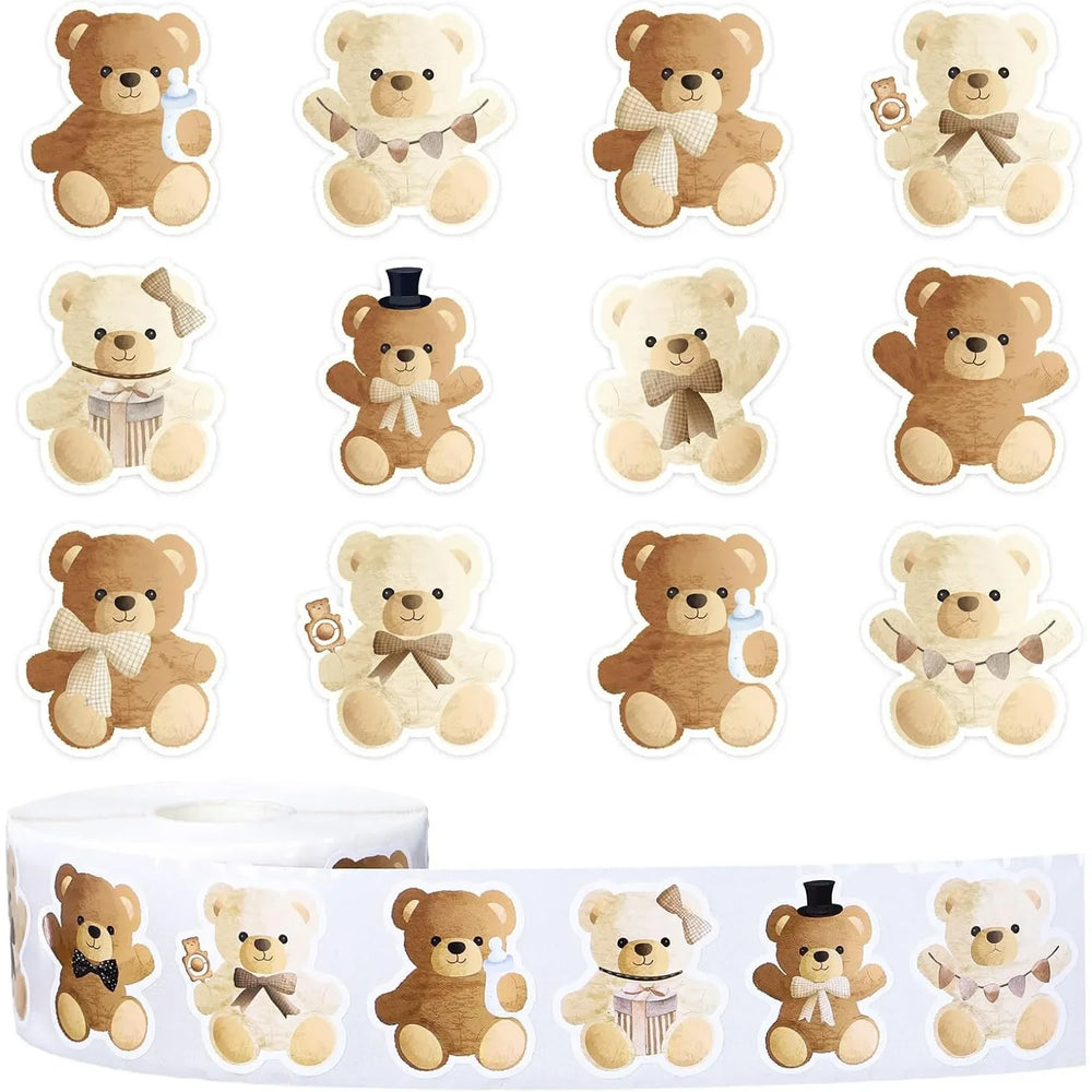 50-500pcs Cartoon Cute Bear Sticker Children Reward Encouragement Sticker Birthday Party Gift Packaging Sealing Decor Lables (ONLINE ORDER ONLY)