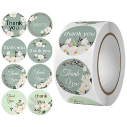 50-500Pcs Flower Thank You Stickers for Gift Card Box Package Party Wrapping Decorate Baking Food Small Business 1Inch/2.5CM (ONLINE ORDER ONLY)