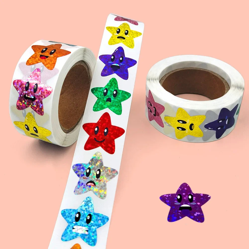 Holographic Sliver Star Stickers for Kids Reward 500Pcs Foil Star Stickers Labels for Wall Crafts Classroom Teachers Supplies (Online Order Only)
