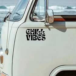 “CHILL VIBES"Stickers，Fashion Waterproof Vinyl Decal Car Styling Decoration Accessories， For Car Truck Motorcycle Self-adhesive (ONLINE ORDER ONLY)