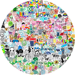 400PCS Cute Cartoon Stickers for DIY Journaling, Phone, Skateboard, Laptop, Helmet Decals (ONLINE ORDER ONLY)